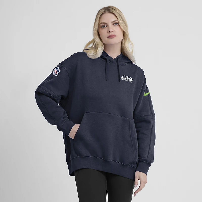 Sweat à capuche Nike College Navy Seattle Seahawks Sideline Club Fleece pour femme
