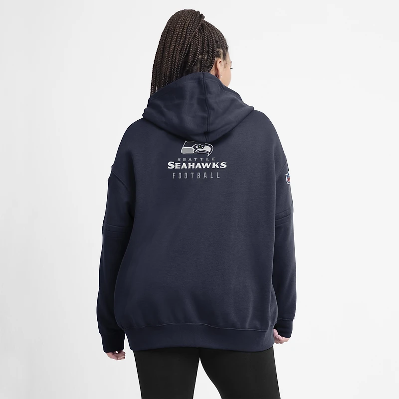 Sweat à capuche Nike College Navy Seattle Seahawks Sideline Club Fleece pour femme