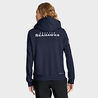 Women's Nike College Navy Seattle Seahawks Sideline Standard Issue Initial Home Dri-FIT Hoodie