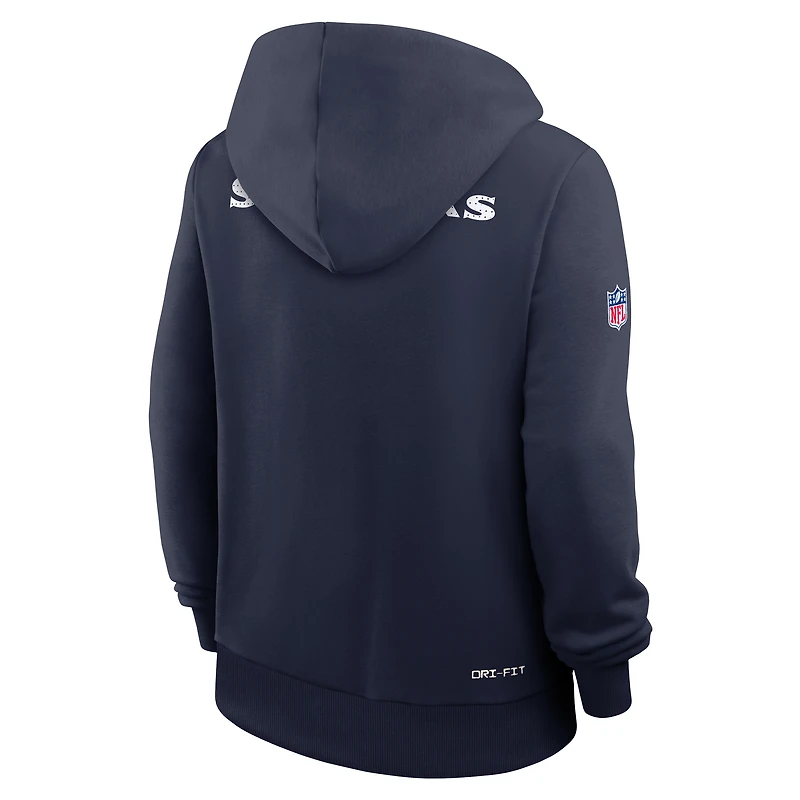 Women's Nike College Navy Seattle Seahawks Sideline Standard Issue Initial Home Dri-FIT Hoodie