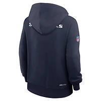 Women's Nike College Navy Seattle Seahawks Sideline Standard Issue Initial Home Dri-FIT Hoodie