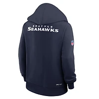 Women's Nike College Navy Seattle Seahawks Sideline Standard Issue Initial Home Dri-FIT Hoodie