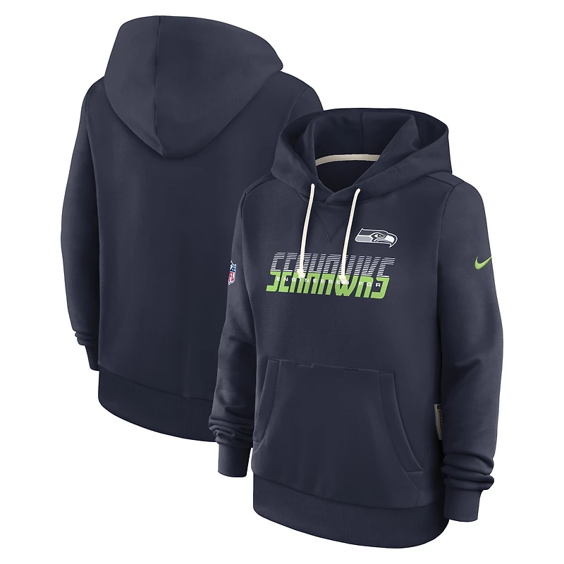 Women's Nike College Navy Seattle Seahawks Sideline Standard Issue Dri-FIT Hoodie