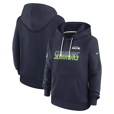 Women's Nike College Navy Seattle Seahawks Sideline Standard Issue Dri-FIT Hoodie