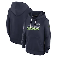 Women's Nike College Navy Seattle Seahawks Sideline Standard Issue Dri-FIT Hoodie