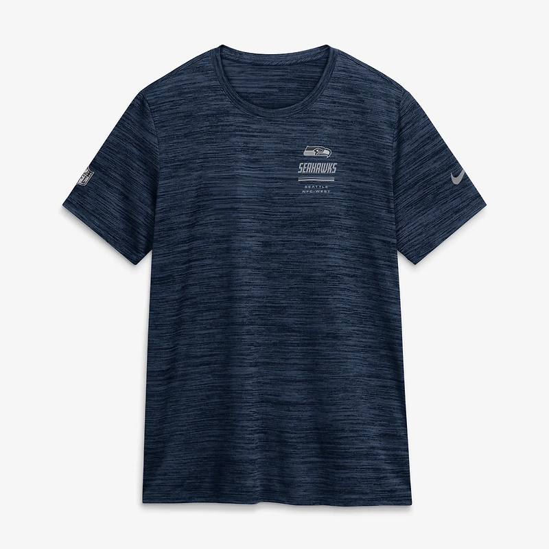 T-shirt Nike College Navy Seattle Seahawks Sideline Velocity Dri-FIT pour femme