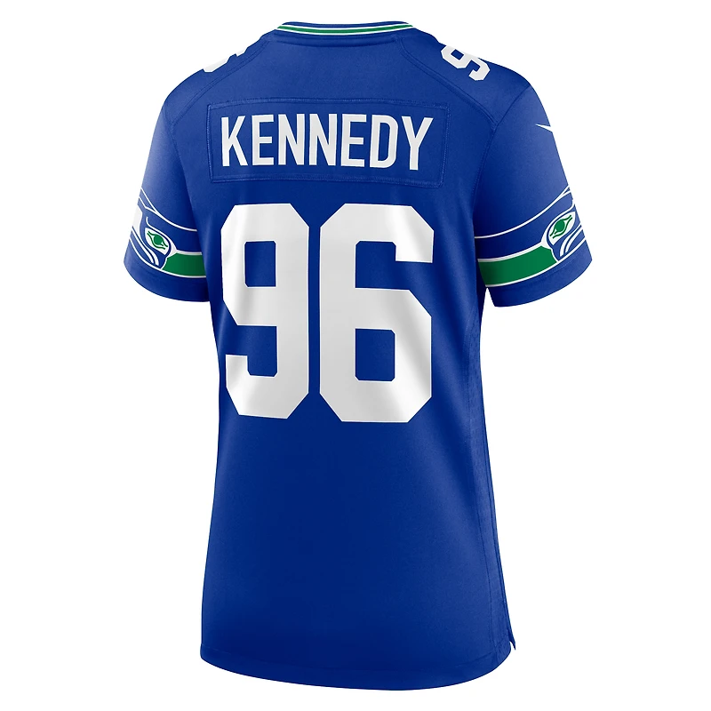 Maillot Nike Cortez Kennedy Royal Seattle Seahawks Throwback Player pour femme