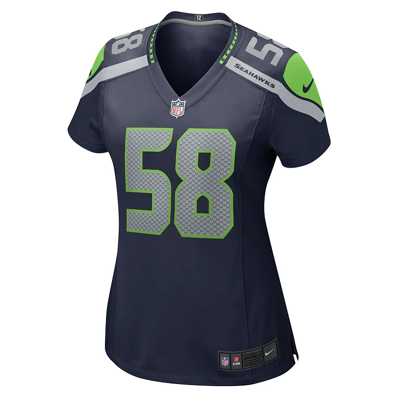 Maillot de match Nike Derick Hall College pour femme, bleu marine, des Seattle Seahawks