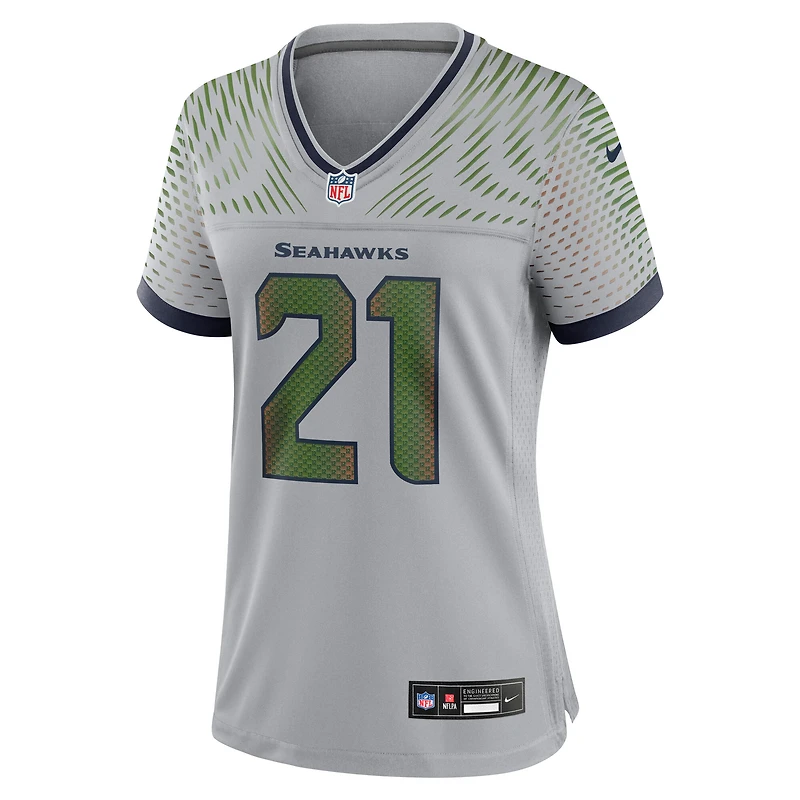 Maillot de match Nike Devon Witherspoon Wolf Grey Seattle Seahawks 2025 Rivalries Collection pour femme
