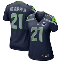 Maillot Nike Devon Witherspoon College Navy pour femme, 50e saison des Seattle Seahawks