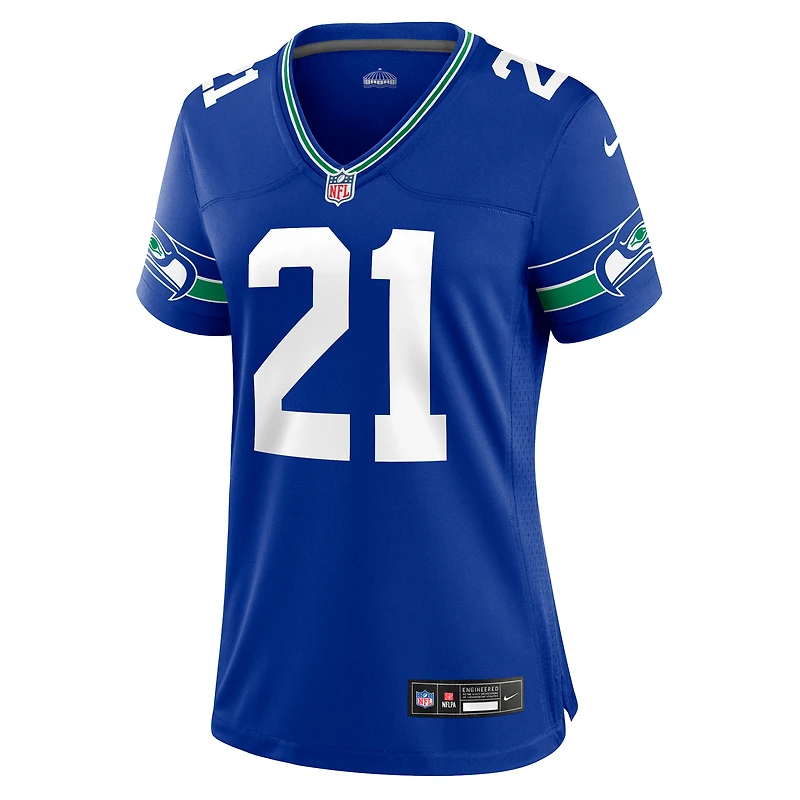 Maillot de match joueur Nike Devon Witherspoon Royal Seattle Seahawks Throwback pour femme