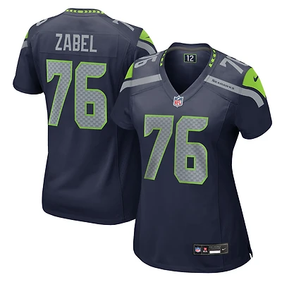 Women's Nike Grey Zabel  College Navy Seattle Seahawks Team Game Jersey