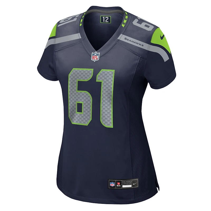 Women's Nike Jalen Sundell  College Navy Seattle Seahawks Team Game Jersey