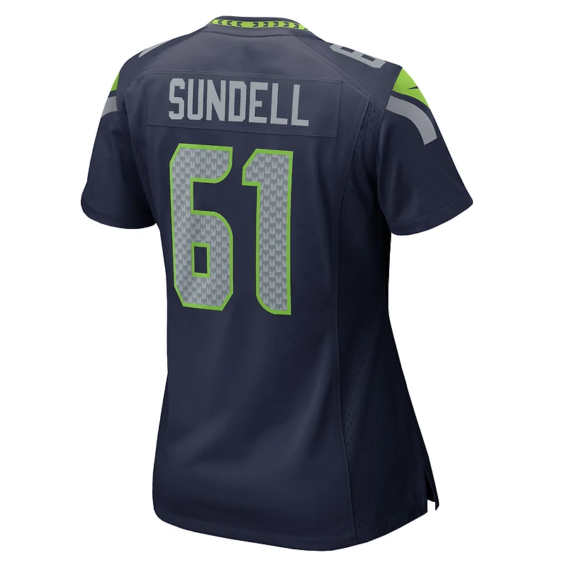 Women's Nike Jalen Sundell  College Navy Seattle Seahawks Team Game Jersey