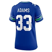 Maillot de match pour femme Nike Jamal Adams Royal Seattle Seahawks Throwback Player