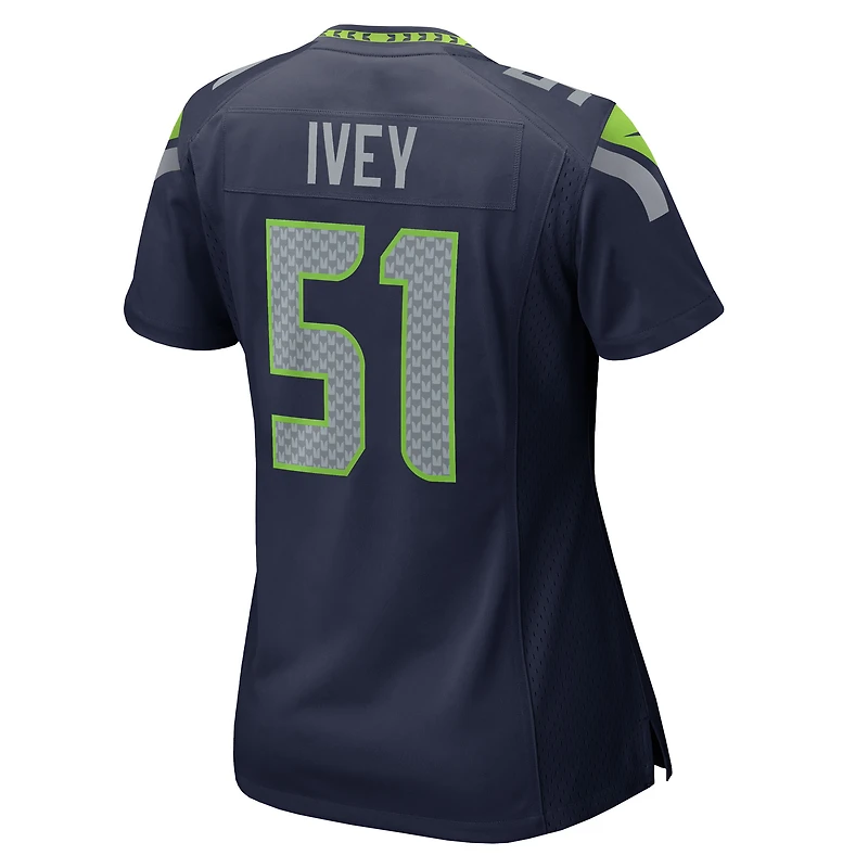 Maillot Nike Jared Ivey College Navy pour femme des Seattle Seahawks