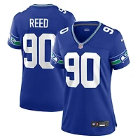 Maillot de match pour femme Nike Jarran Reed Royal Seattle Seahawks Throwback Player
