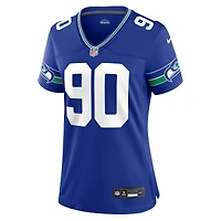 Maillot de match pour femme Nike Jarran Reed Royal Seattle Seahawks Throwback Player