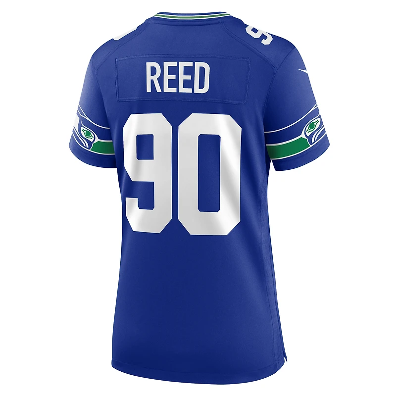 Maillot de match pour femme Nike Jarran Reed Royal Seattle Seahawks Throwback Player