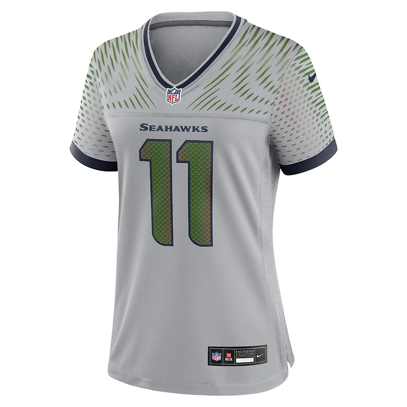 Maillot Nike Jaxon Smith-Njigba pour femme, gris loup, collection Rivalries 2025 des Seattle Seahawks