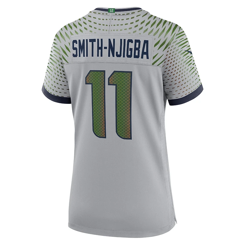 Maillot Nike Jaxon Smith-Njigba pour femme, gris loup, collection Rivalries 2025 des Seattle Seahawks