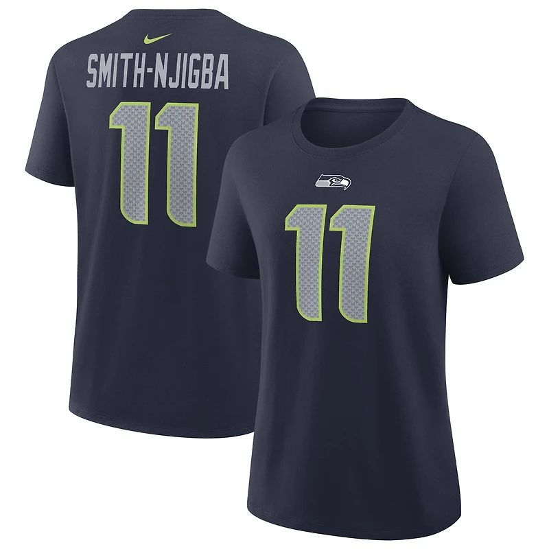 Women's Nike Jaxon Smith-Njigba Navy Seattle Seahawks Player Name & Number T-Shirt