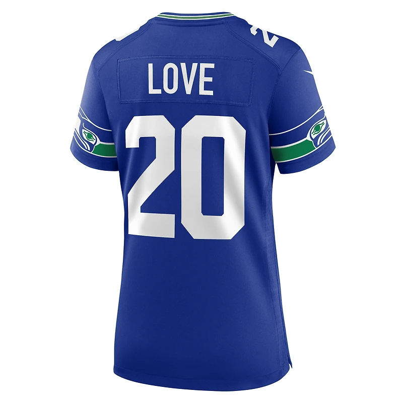 Women's Nike Julian Love Royal Seattle Seahawks Throwback Player Game Jersey