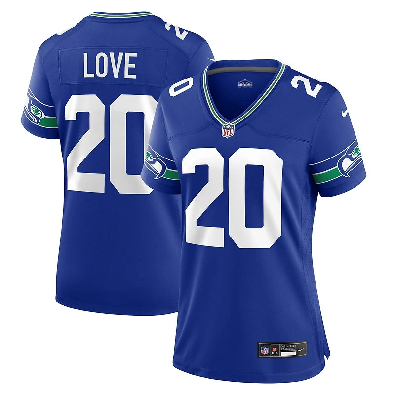 Women's Nike Julian Love Royal Seattle Seahawks Throwback Player Game Jersey