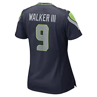 Maillot de joueur Nike Kenneth Walker III des Seattle Seahawks pour femme, bleu marine