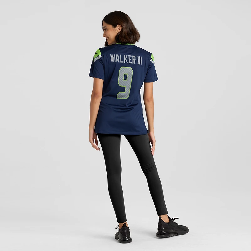 Maillot de joueur Nike Kenneth Walker III bleu marine des Seattle Seahawks pour femmes