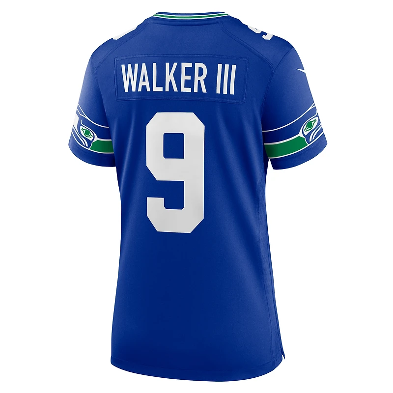 Maillot Nike Kenneth Walker III Royal pour femme, match alternatif de la 50e saison des Seattle Seahawks