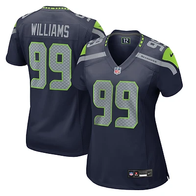 Maillot Nike Leonard Williams College pour femme, bleu marine, des Seattle Seahawks