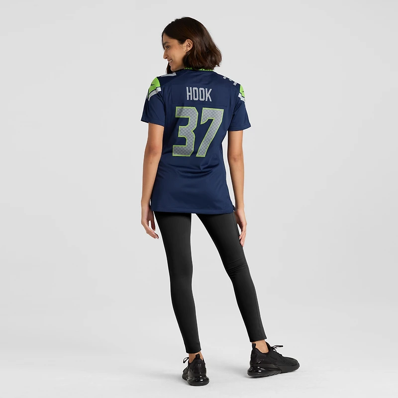 Maillot de match Nike Maxen Hook College Navy Seattle Seahawks pour femmes