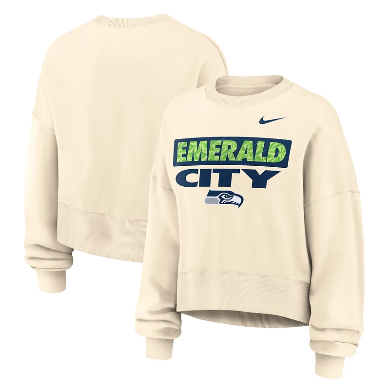 Sweat-shirt Nike Deep Threat Phoenix pour femme, couleur naturelle, Seattle Seahawks