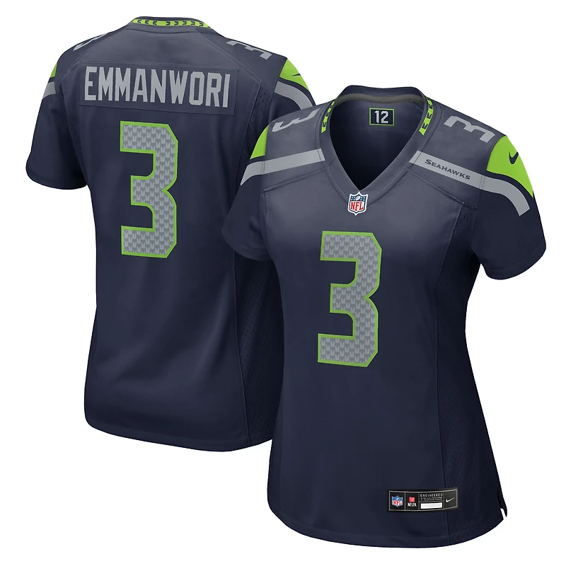 Maillot de match Nike Nick Emmanwori pour femme, bleu marine, Seattle Seahawks