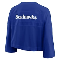 Women's Nike Royal Seattle Seahawks Rewind Cropped Mesh Dri-FIT Fashion Jersey
