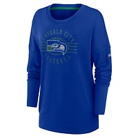 Nike Royal Seattle Seahawks Rewind Playback pour femme - T-shirt à manches longues