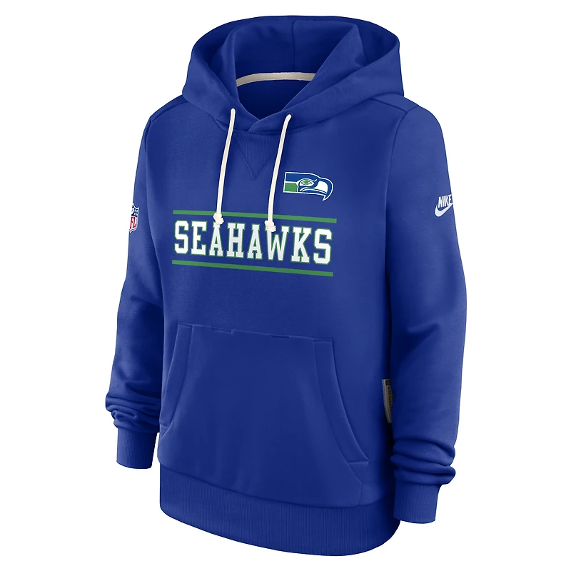 Sweat à capuche Nike Royal Seattle Seahawks Sideline Standard Issue Alternate Dri-FIT pour femme