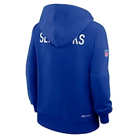 Sweat à capuche Nike Royal Seattle Seahawks Throwback Sideline Standard Issue Dri-FIT pour femme