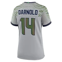 Maillot Nike Sam Darnold Wolf Grey pour femme des Seattle Seahawks 2025 Rivalries Collection Game