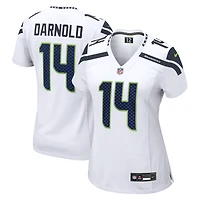 Maillot de match Nike Sam Darnold blanc des Seattle Seahawks pour femmes