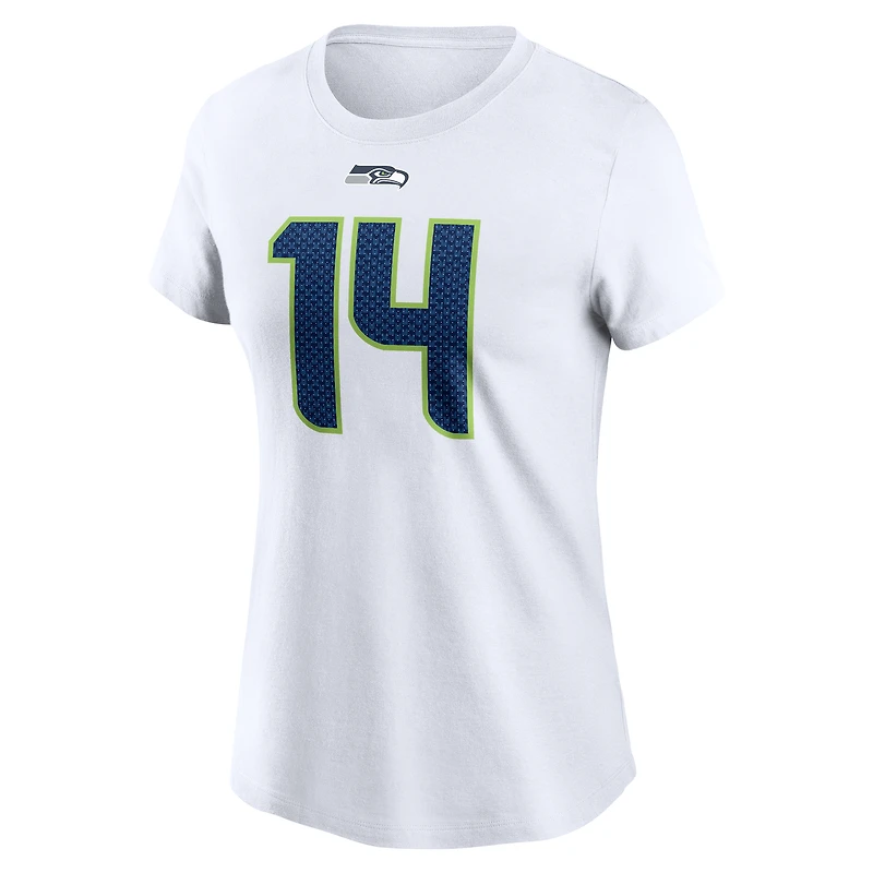 T-shirt Nike pour femme, blanc, Sam Darnold, Seattle Seahawks, avec nom et numéro du joueur