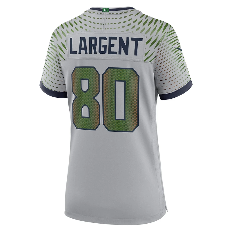 Women's Nike Steve Largent Wolf Gray Seattle Seahawks 2025 Rivalries Collection Retired Game Jersey