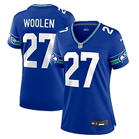 Maillot Nike Tariq Woollen Royal Seattle Seahawks Throwback Player Game pour femme