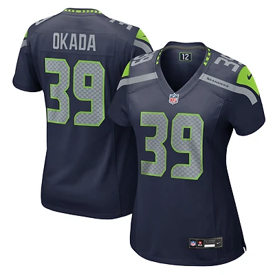 Women's Nike Ty Okada  College Navy Seattle Seahawks Team Game Jersey