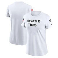 Women's Nike White Seattle Seahawks 2024 Salute To Service Legend Performance T-Shirt