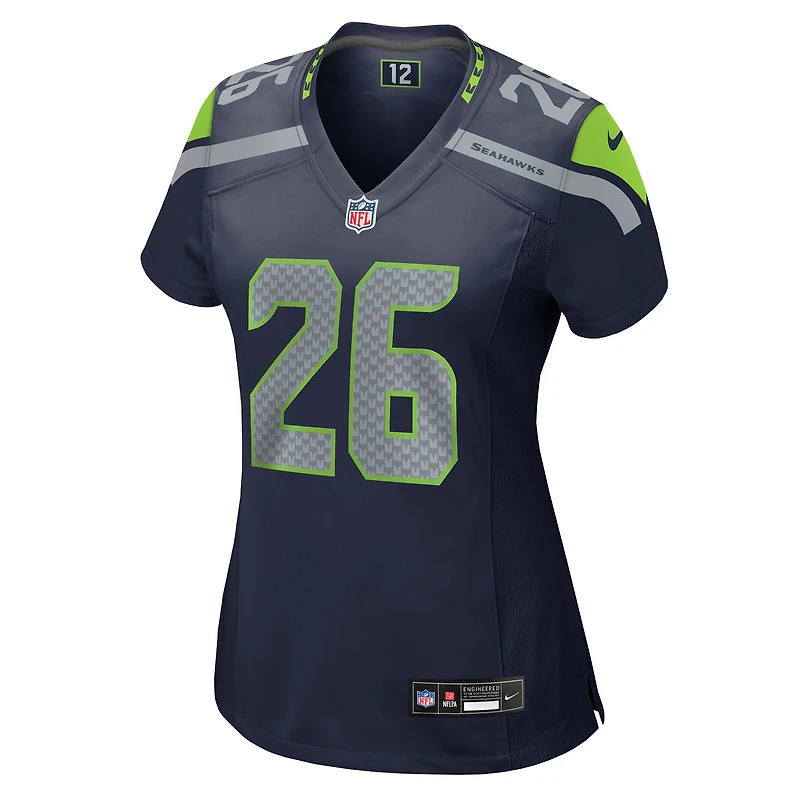 Maillot de match Nike Zach Charbonnet College Navy Seattle Seahawks pour femmes