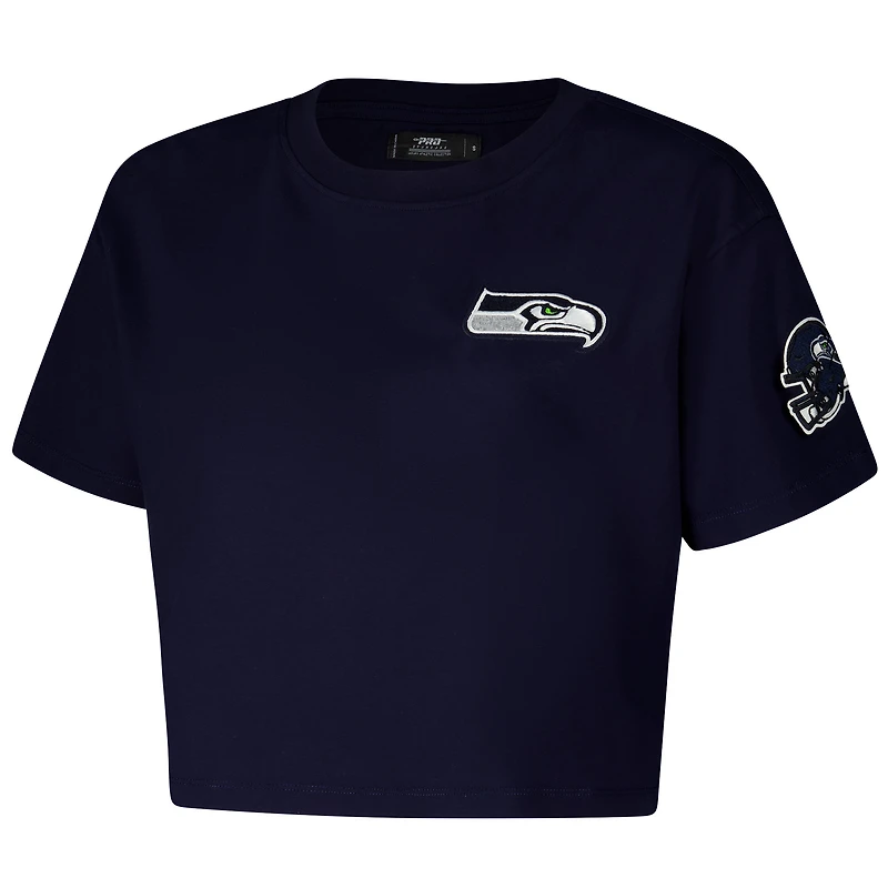 T-shirt court carré Pro Standard College Navy des Seattle Seahawks pour femmes