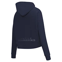 Sweat à capuche court orné de bijoux Pro Standard College Navy pour femme des Seattle Seahawks