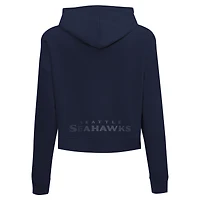 Sweat à capuche court orné de bijoux Pro Standard College Navy pour femme des Seattle Seahawks